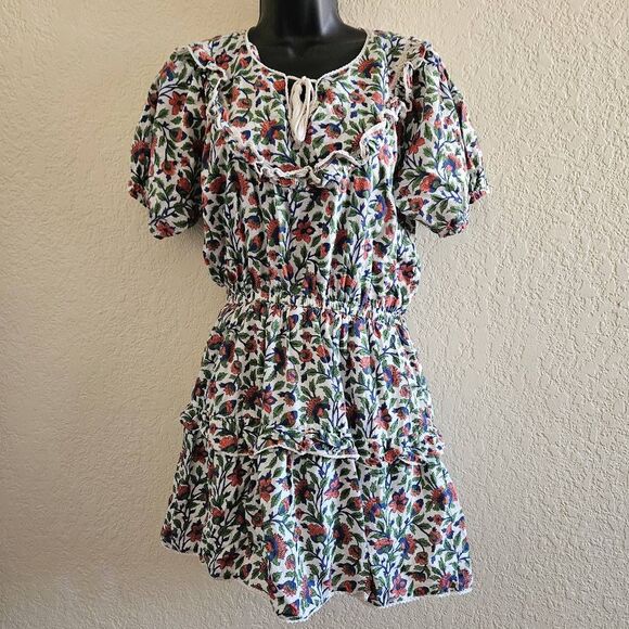 Maisie Elastic Waist Floral Mini Dress - Picture 1 of 8